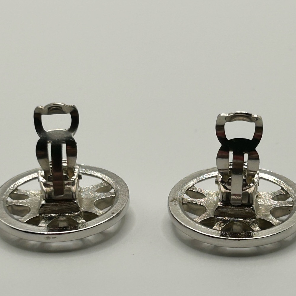 Chanel Silver Coco Mark Earrings - Picture 7 of 9